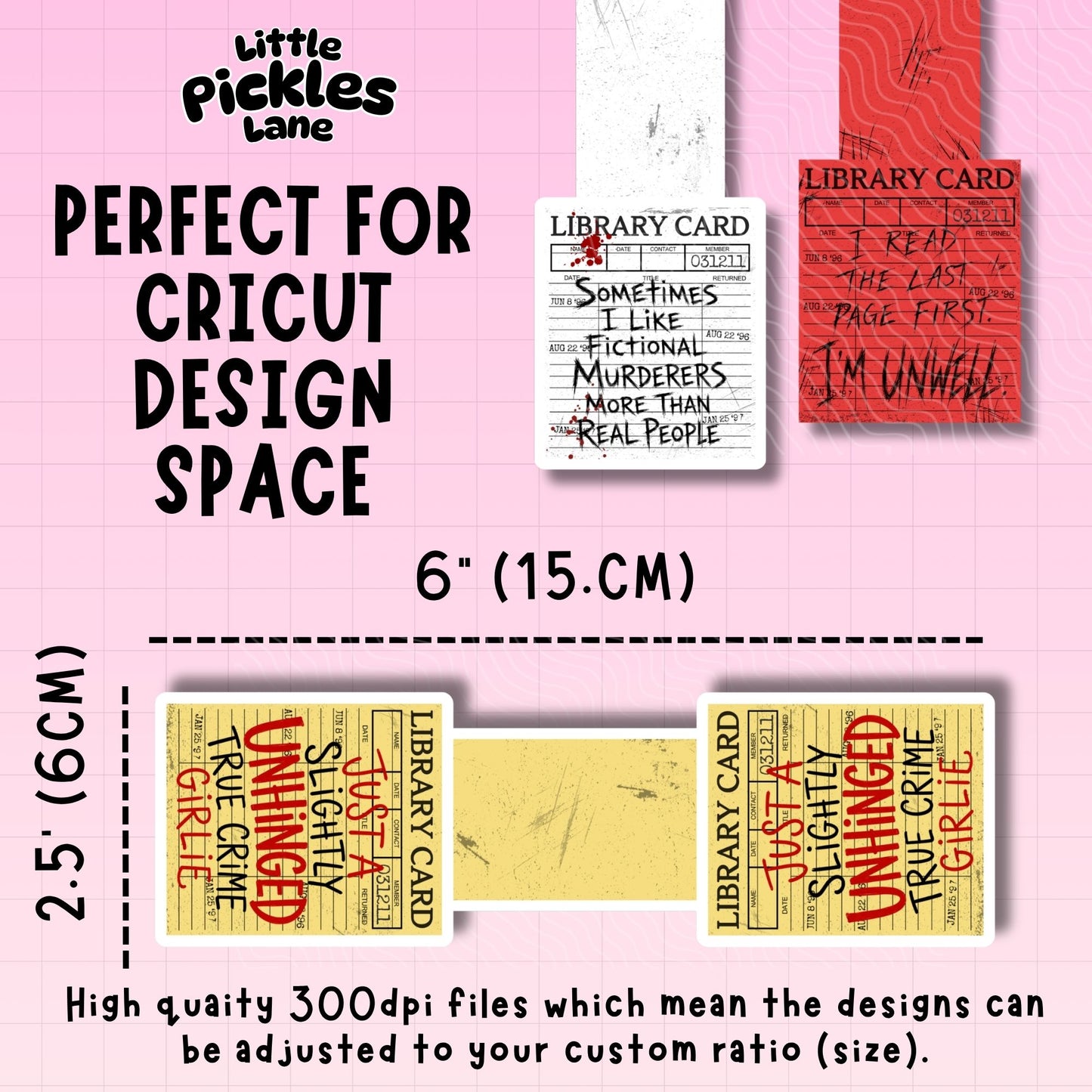 Horror Library Cards Magnetic Bookmark Bundle | Digital Download