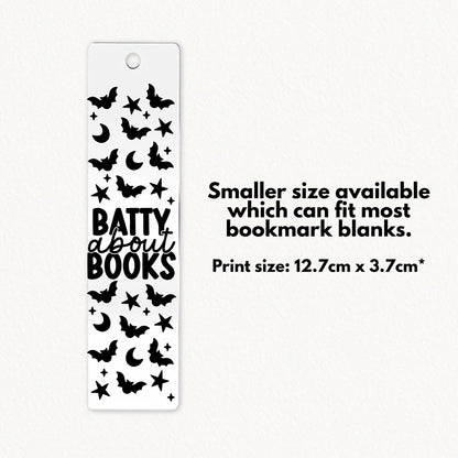 Batty About Books | Bookmark UV DTF