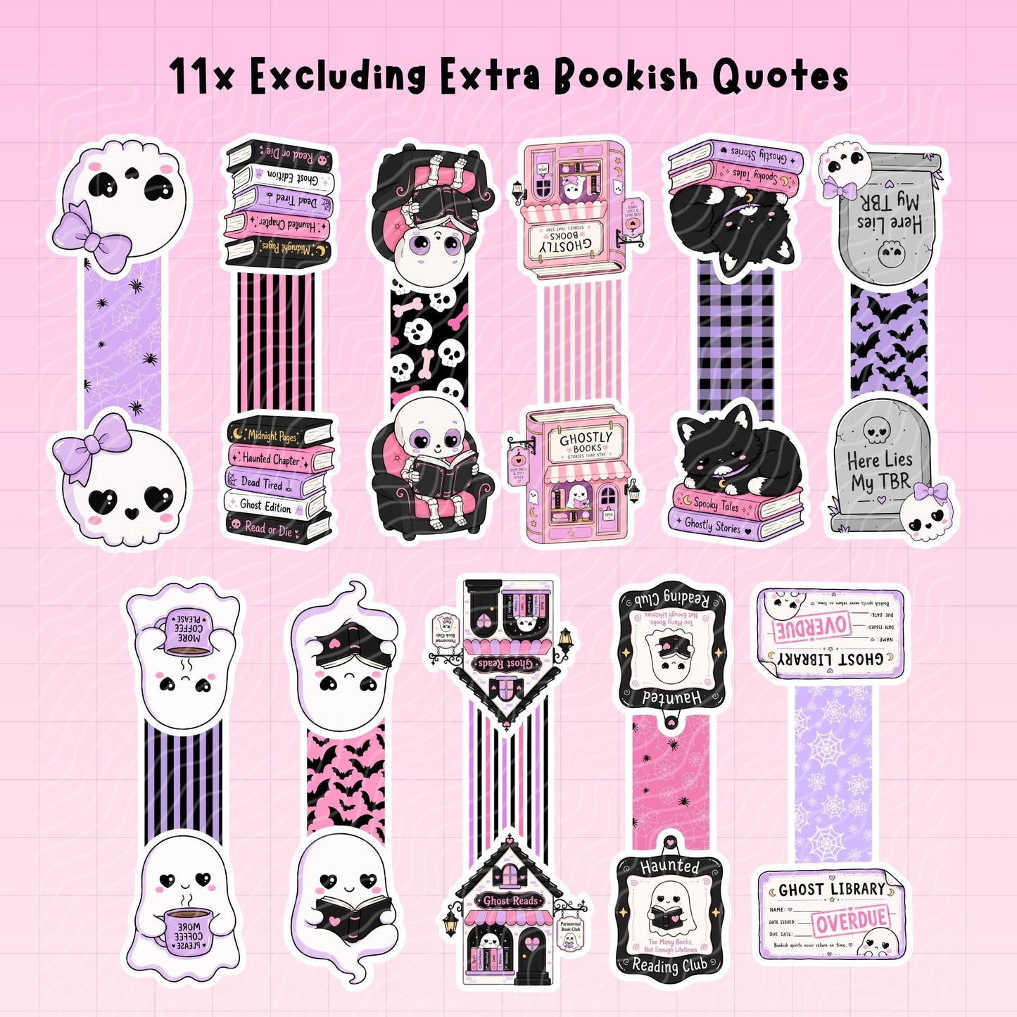 Gothic Girl Magnetic Bookmark Bundle | Digital Download
