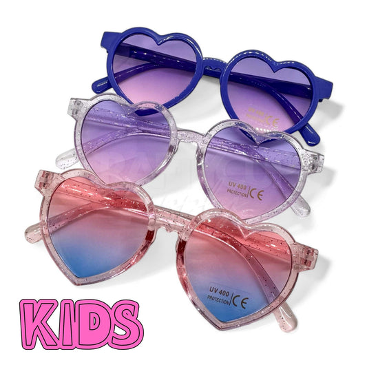 glitter heart shaped kids sunglasses