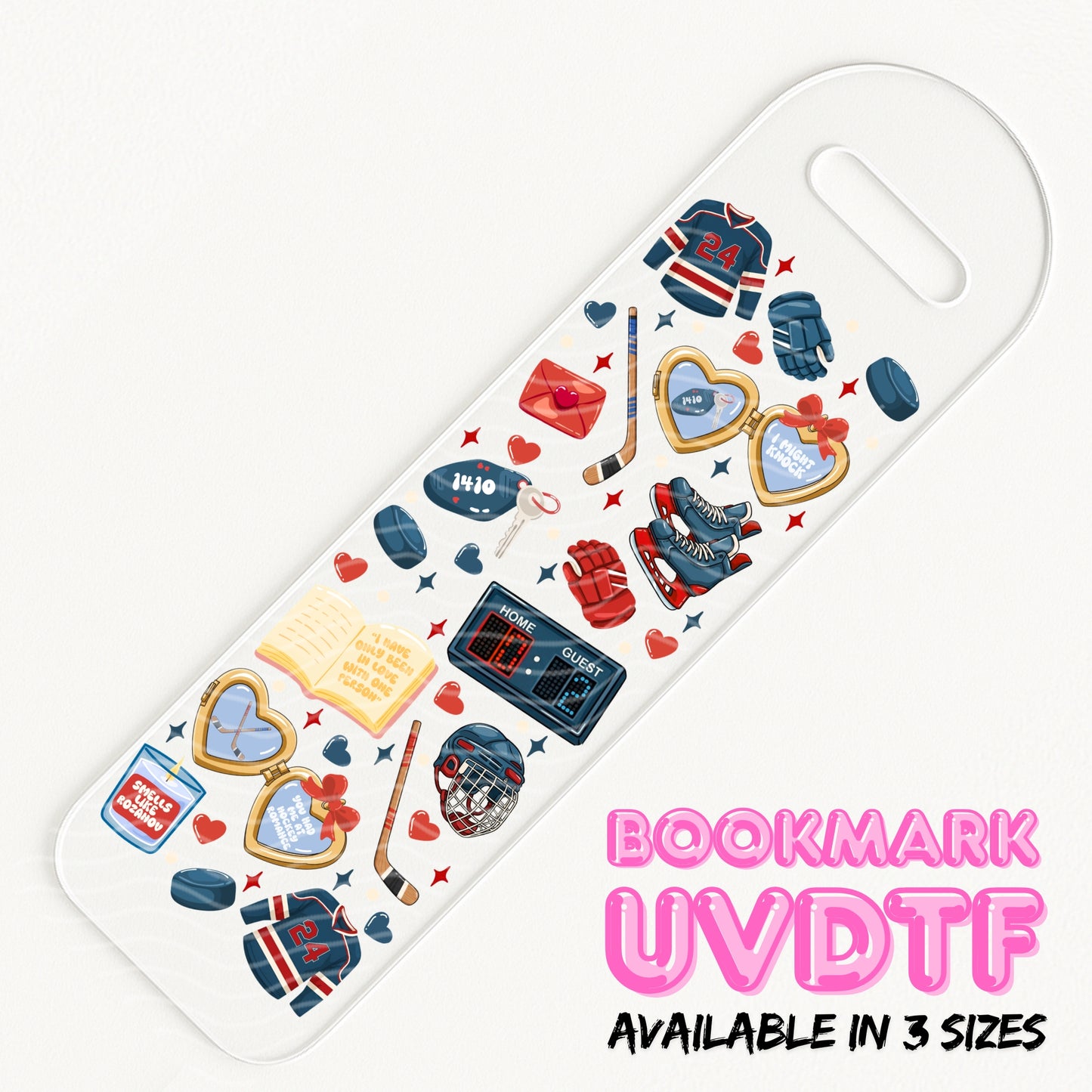 Hockey Romance | Bookmark UV DTF