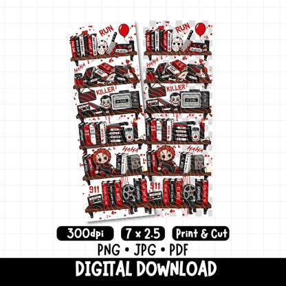 Horror Bookshelf | Bookmark Digital Download