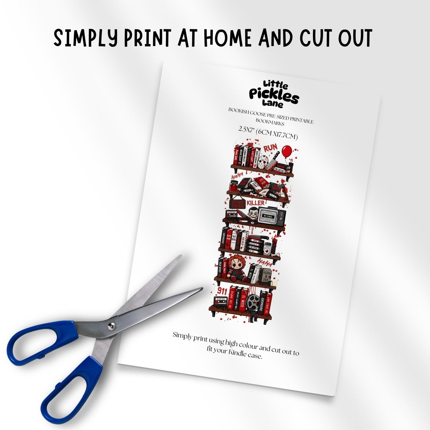 Horror Bookshelf | Bookmark Digital Download