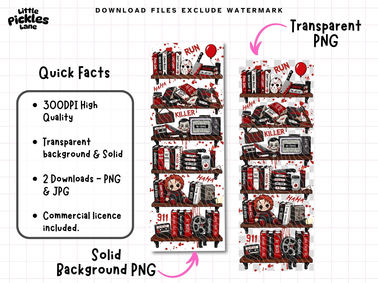 Horror Bookshelf | Bookmark Digital Download