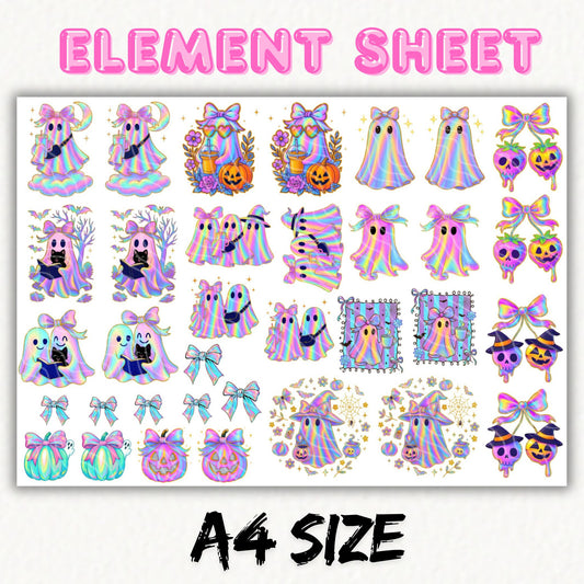 Iridescent Halloween | UV DTF Element Sheet