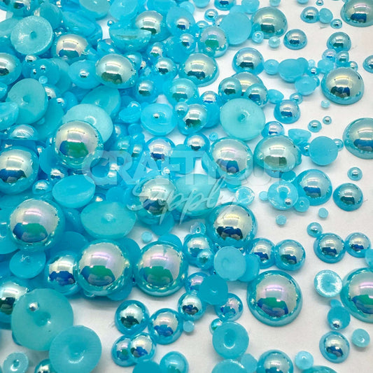 blue rhinestone resin pearls for crafting