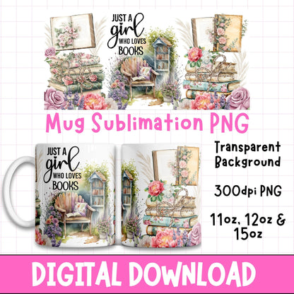 Girl Who Loves Books | Digital Download