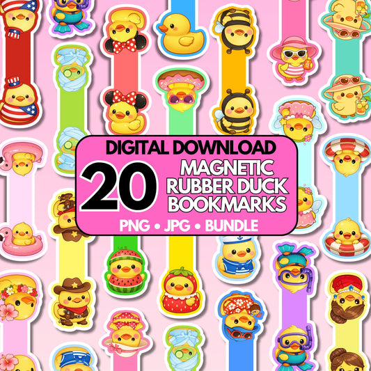 Rubber Ducks Magnetic Bookmark Bundle | Digital Download