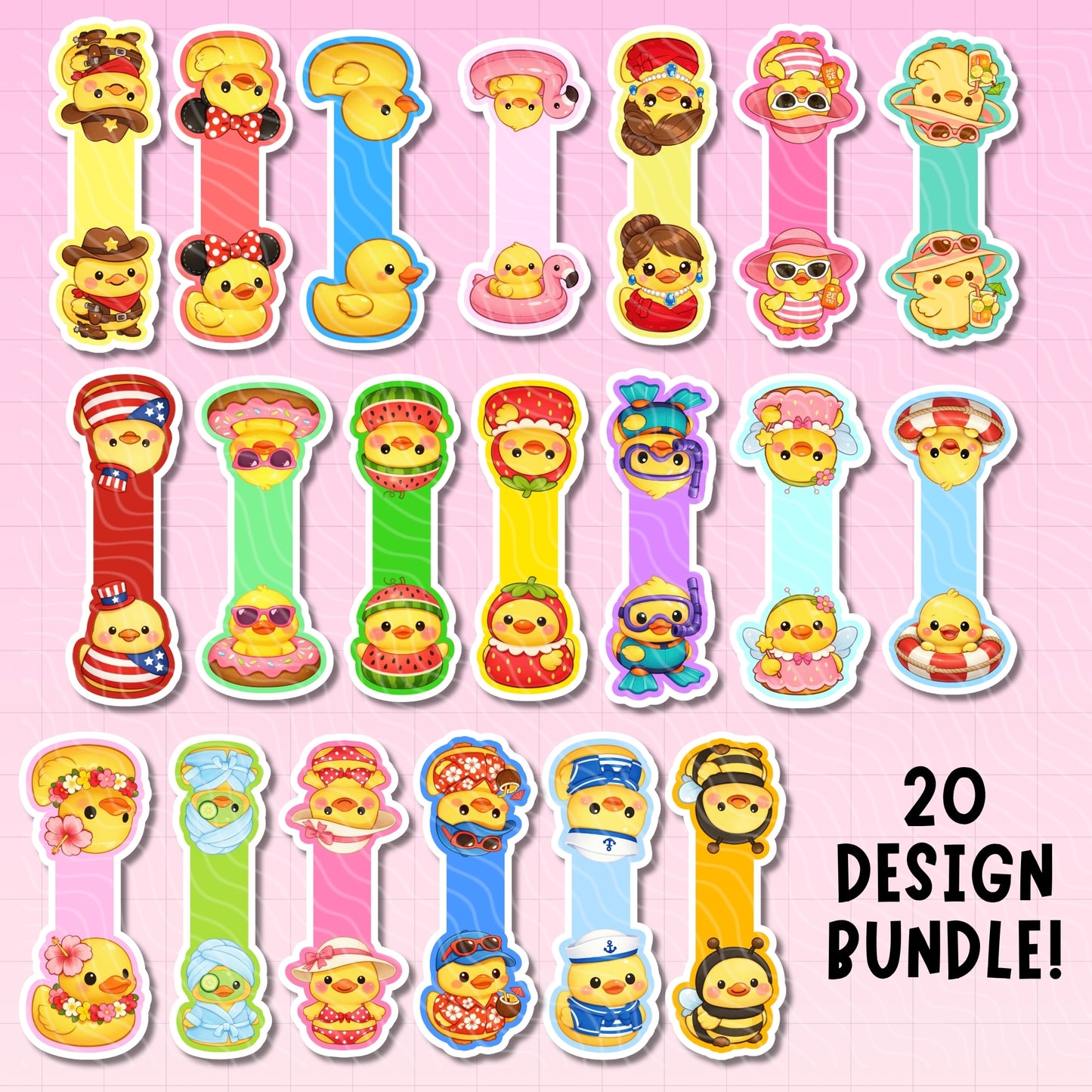 Rubber Ducks Magnetic Bookmark Bundle | Digital Download