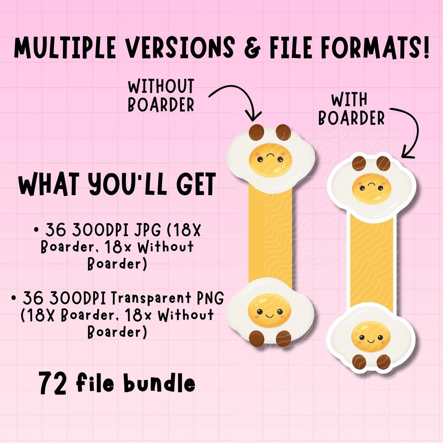 Kawaii Food Magnetic Bookmark Bundle | Digital Download
