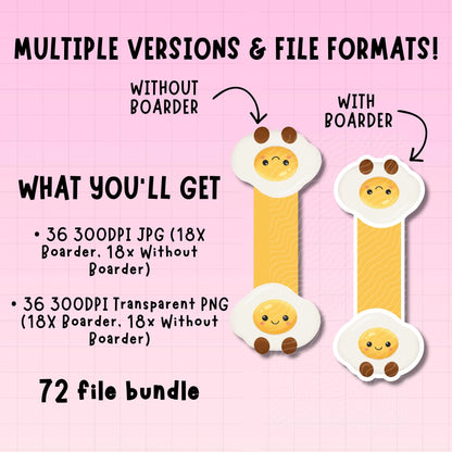Kawaii Food Magnetic Bookmark Bundle | Digital Download