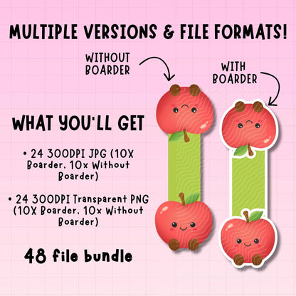 Kawaii Food Magnetic Bookmark Bundle | Digital Download
