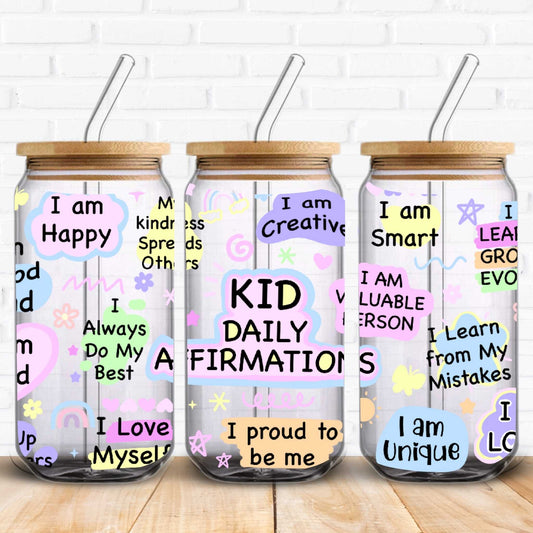 kid daily affirmations tumbler design wraps and transfers