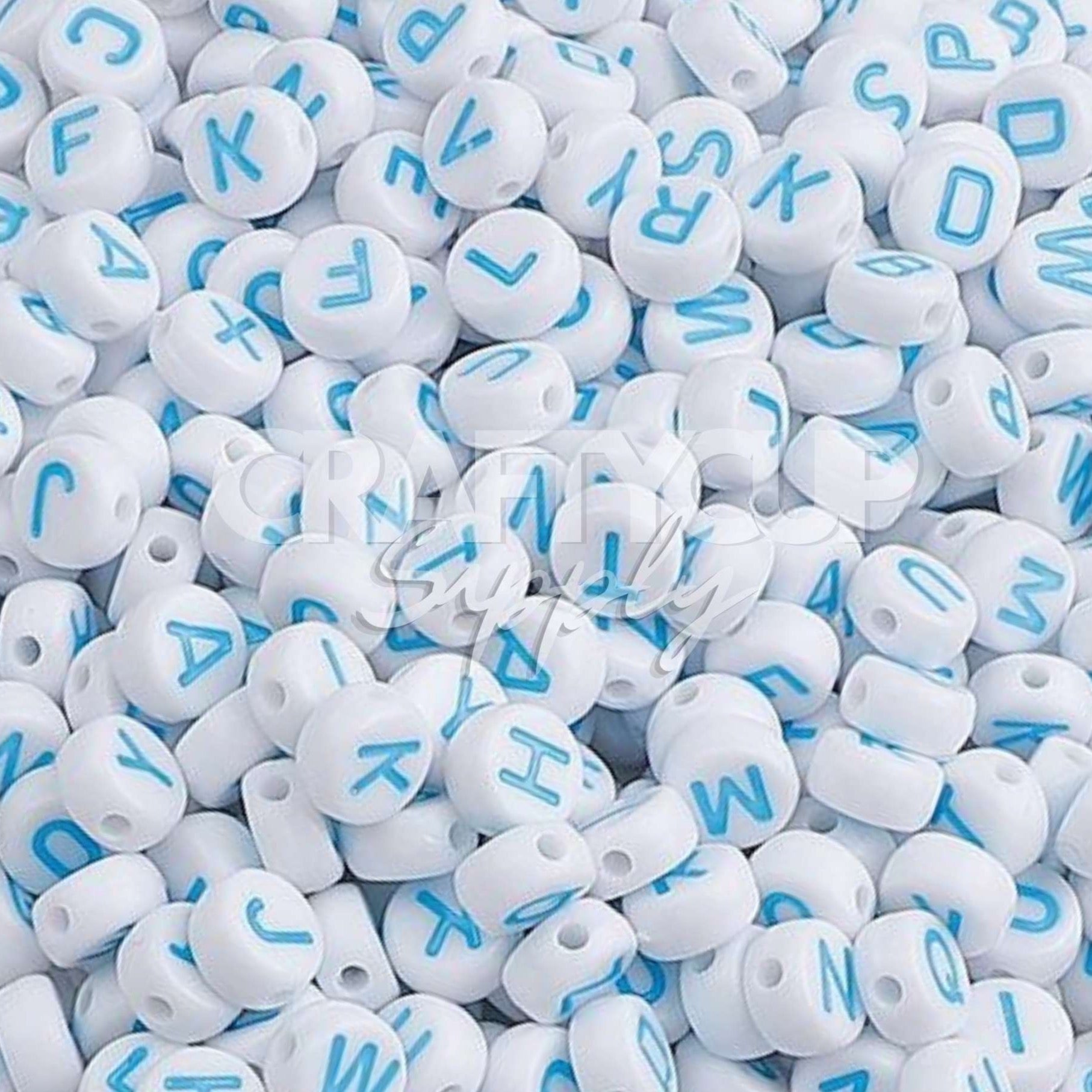 blue letter acrylic alphabet beads