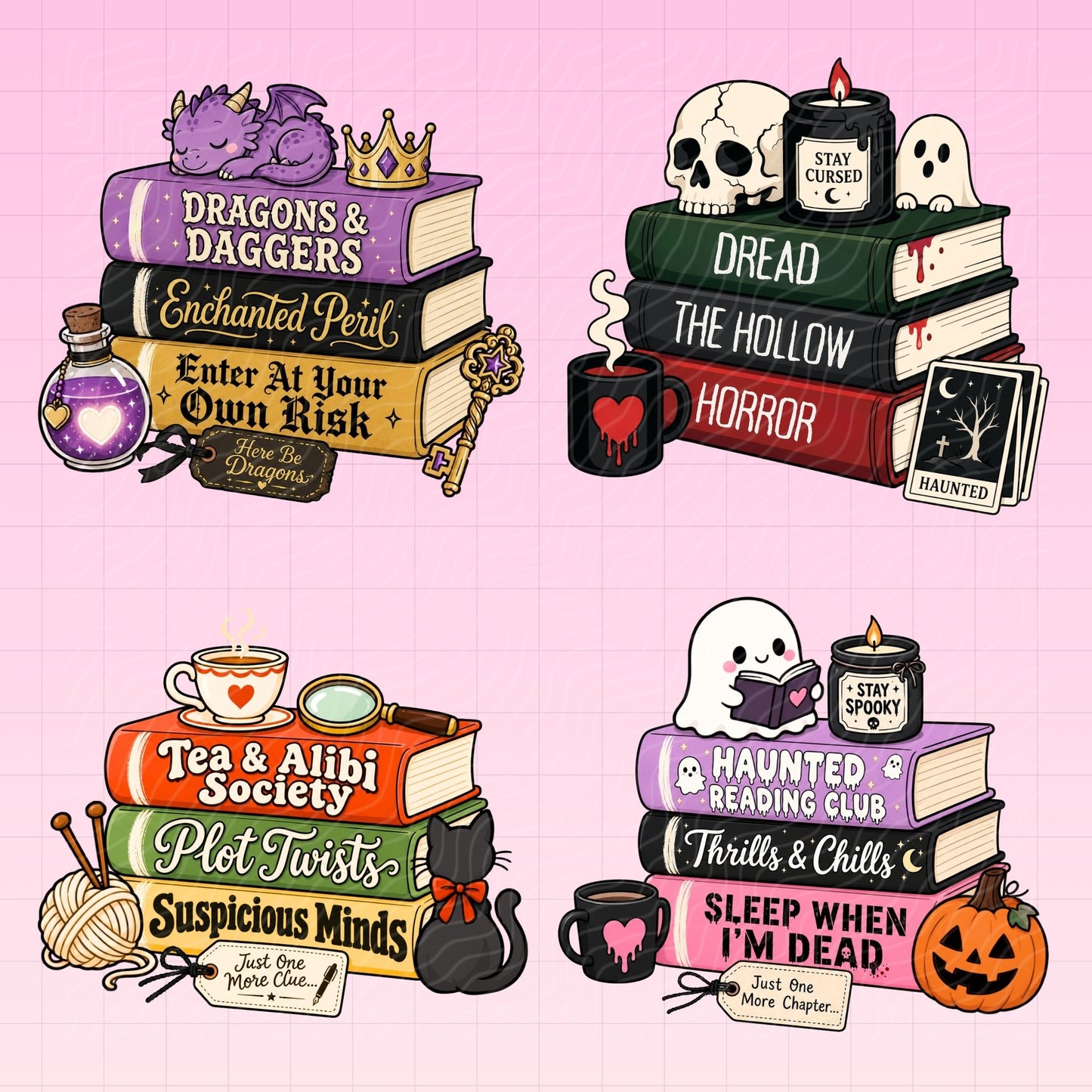 Book Stacks Magnetic Bookmark Bundle | Digital Download