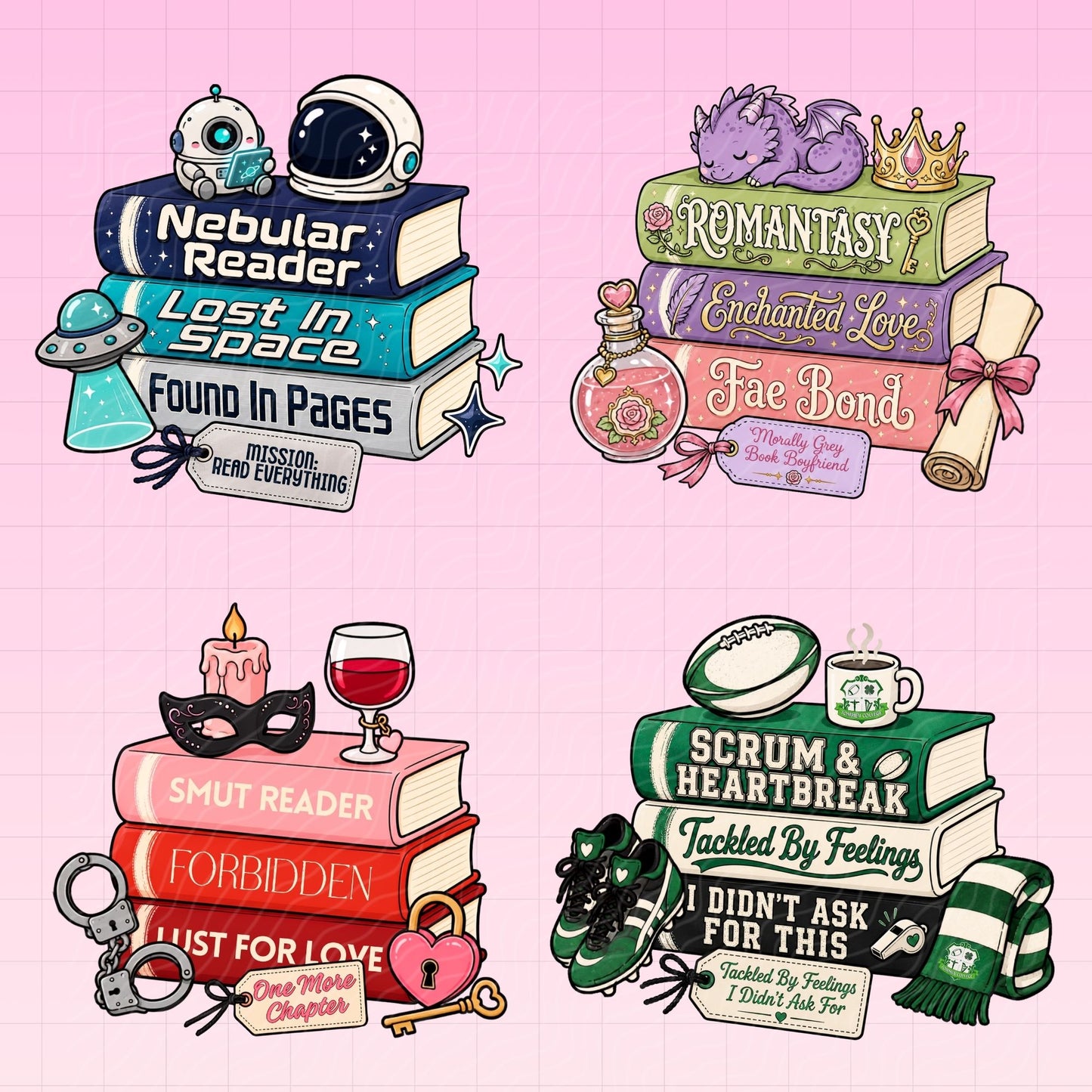 Book Stacks Magnetic Bookmark Bundle | Digital Download