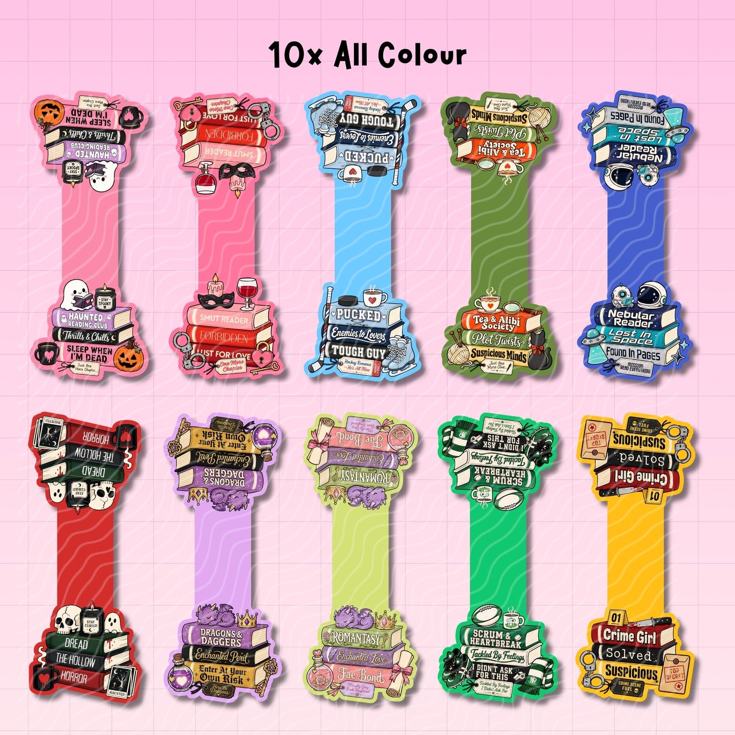 Book Stacks Magnetic Bookmark Bundle | Digital Download