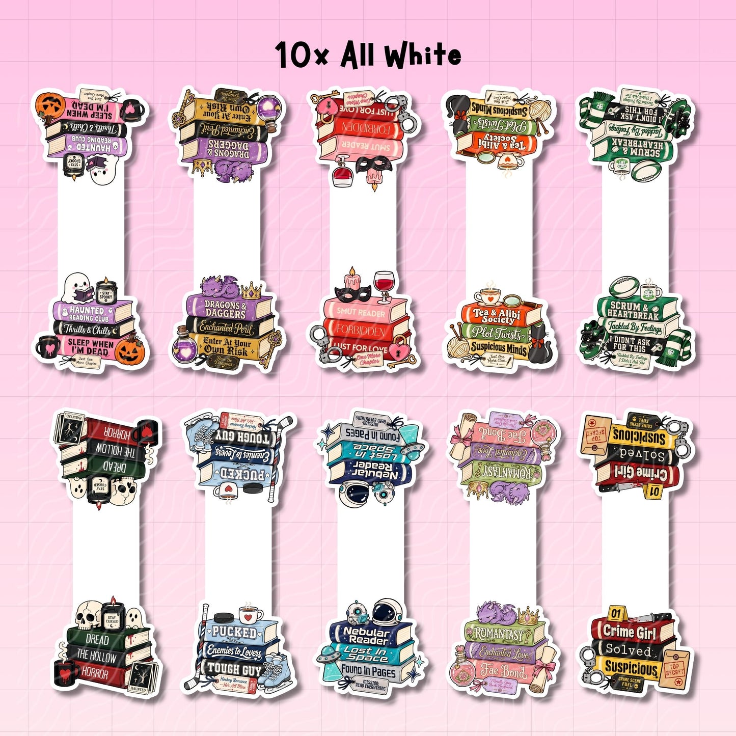 Book Stacks Magnetic Bookmark Bundle | Digital Download