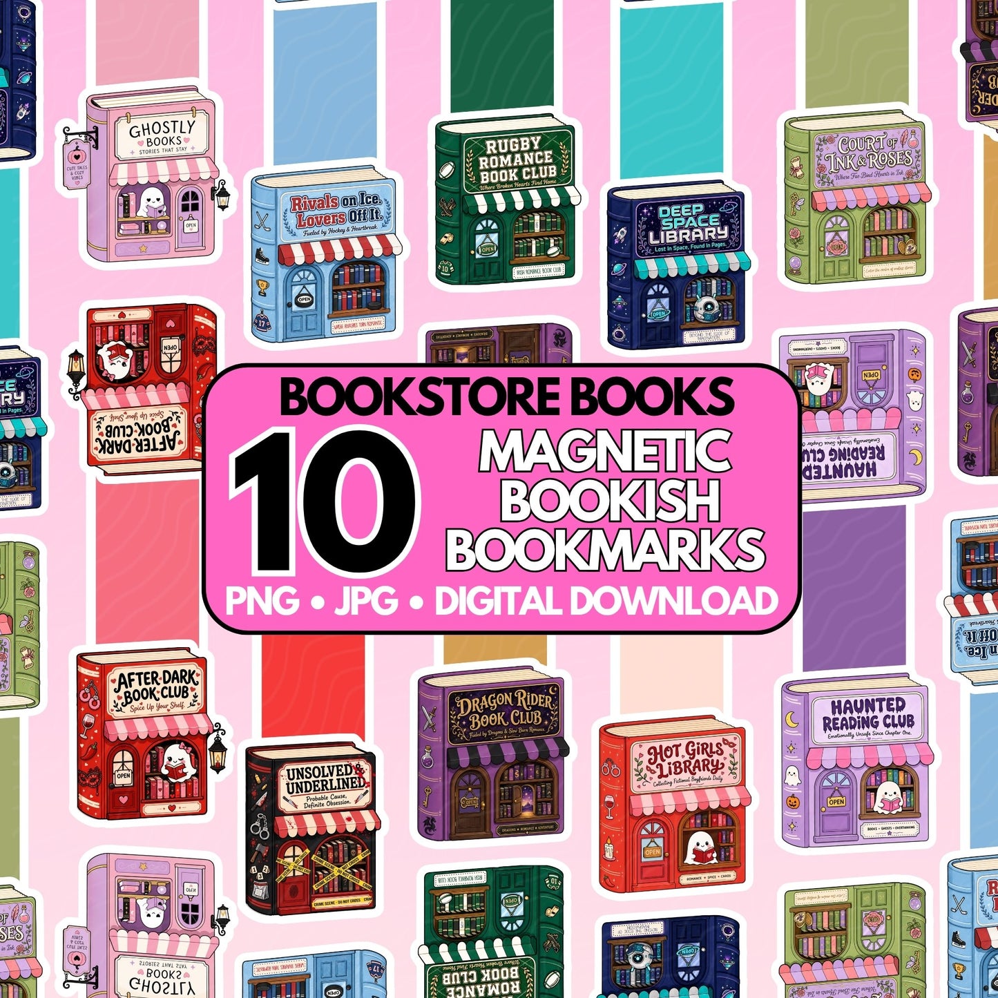 Book Store Magnetic Bookmark Bundle | Digital Download