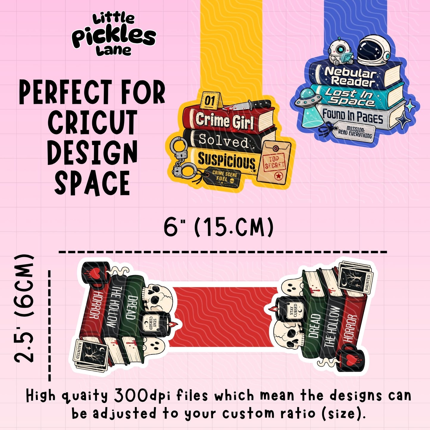 Book Stacks Magnetic Bookmark Bundle | Digital Download