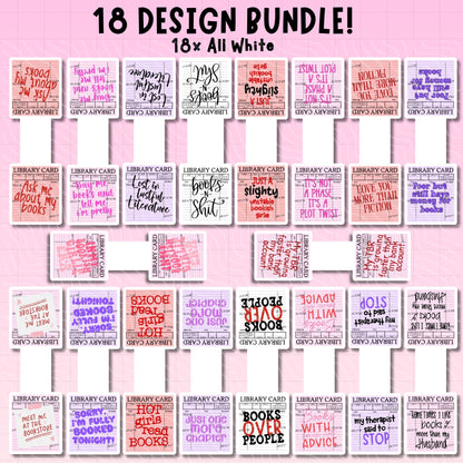 Library Cards Magnetic Bookmark Bundle | Digital Download