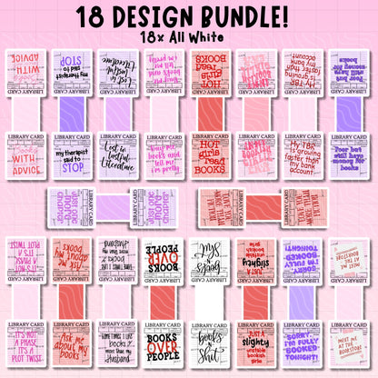 Library Cards Magnetic Bookmark Bundle | Digital Download