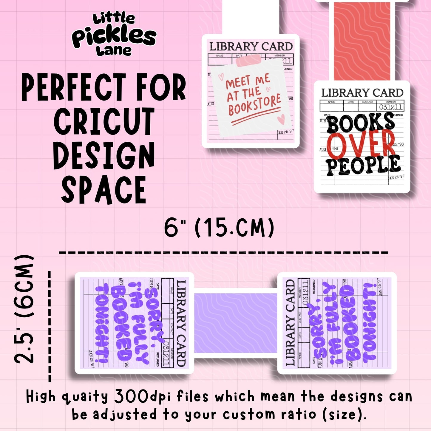 Library Cards Magnetic Bookmark Bundle | Digital Download