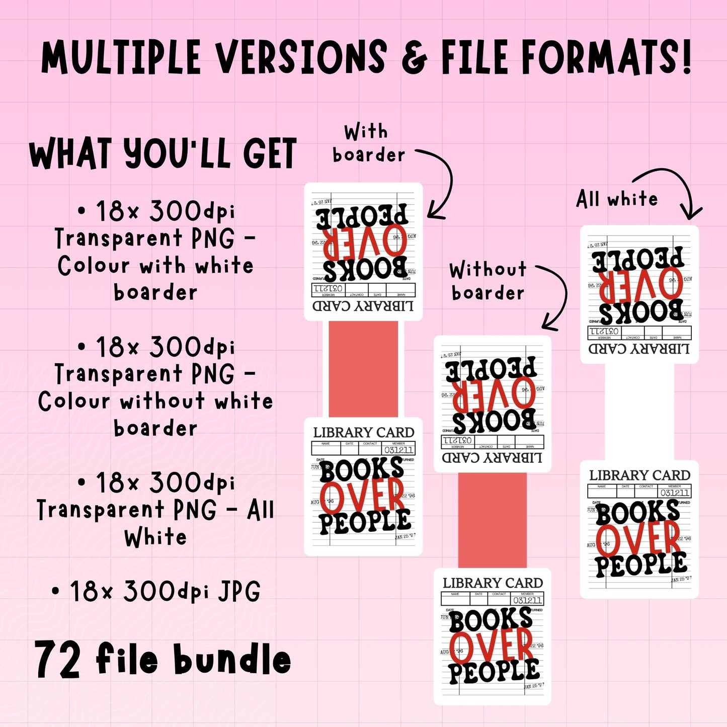 Library Cards Magnetic Bookmark Bundle | Digital Download