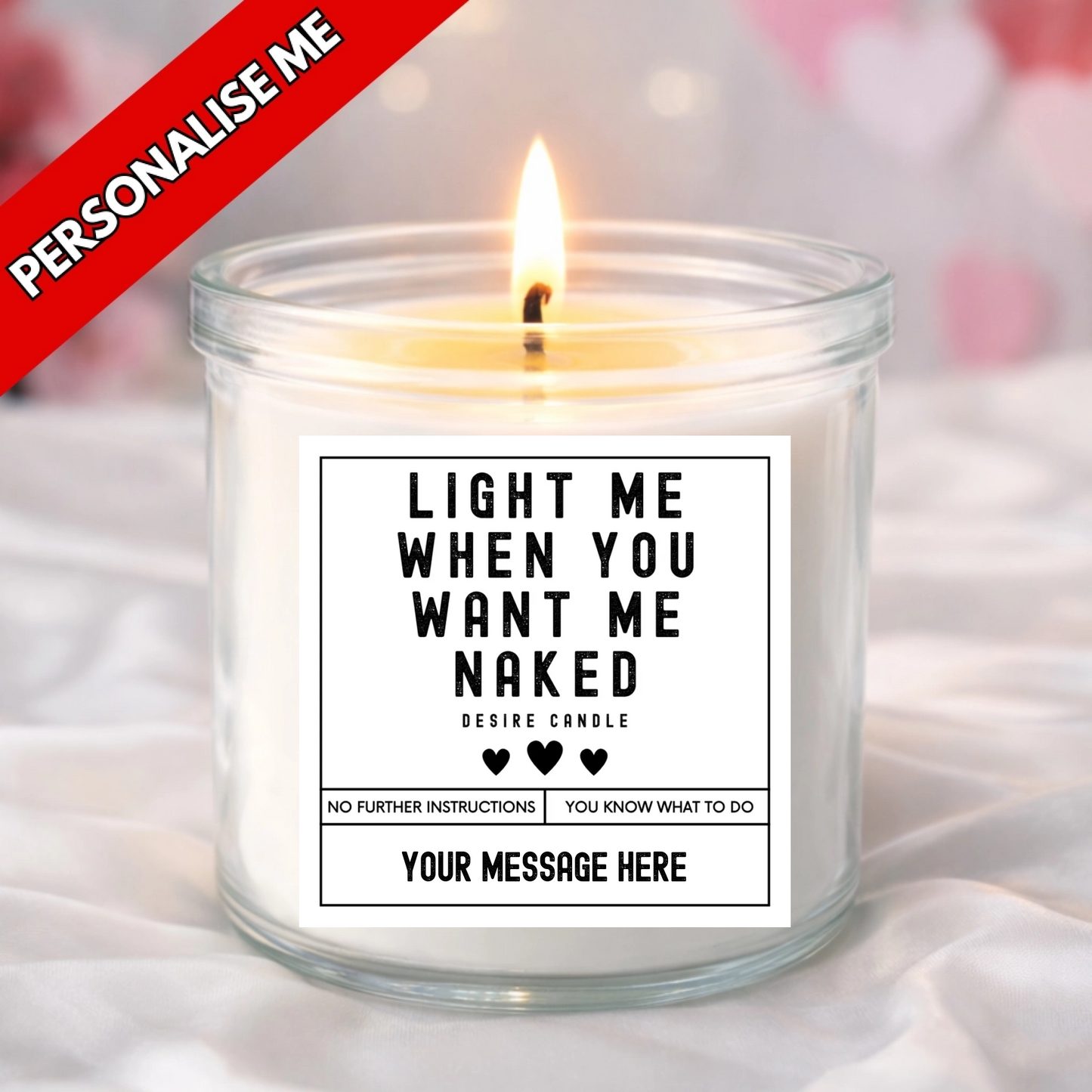 replacement glass jar candle labels funny gifts for her, valentines day or romantic gifts with that quirky funny tone