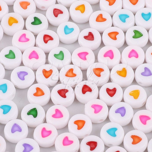 white heart beads for bracelets and sunglasses