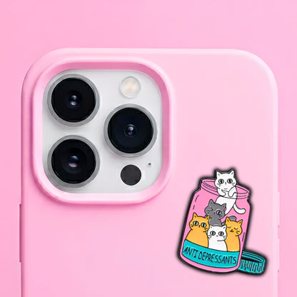 Cats - Enamel Metal Sticker Pin Charms