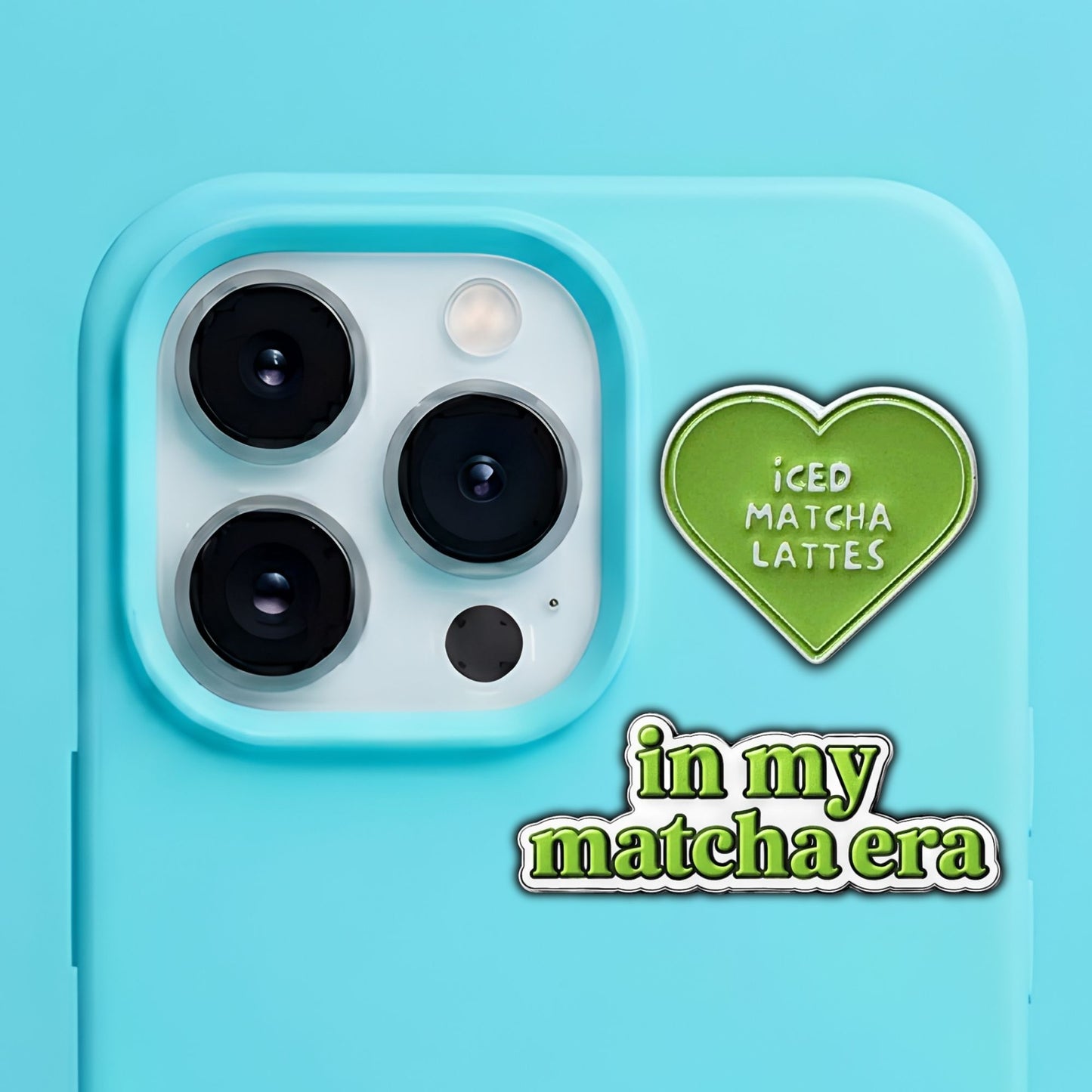 Coffee & Matcha - Enamel Metal Sticker Pin Charms