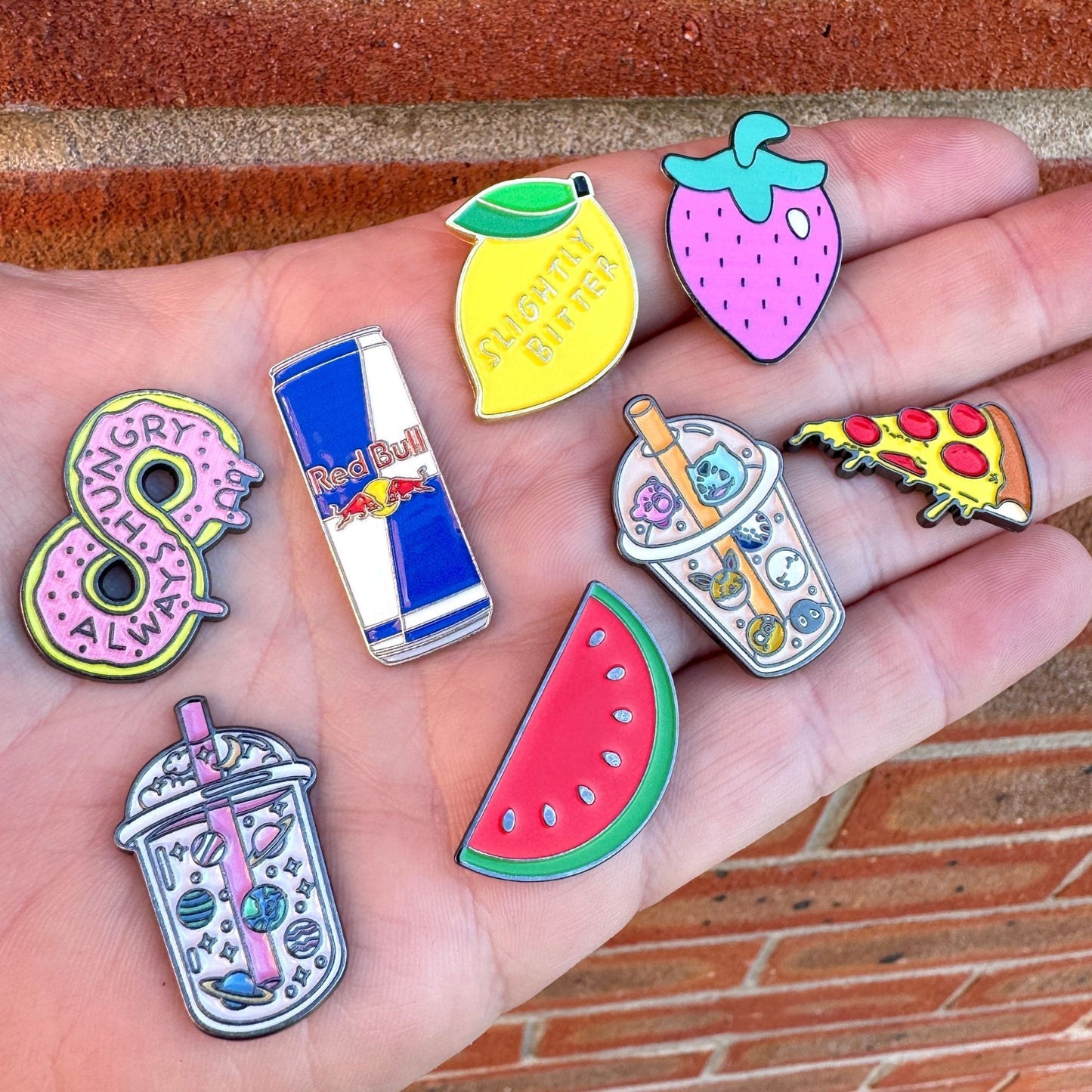 Food & Drink - Enamel Metal Sticker Pin Charms