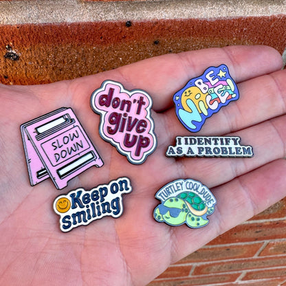 Quotes & Sayings - Enamel Metal Sticker Pin Charms