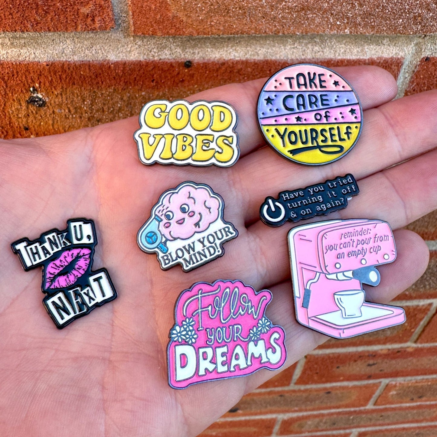 Quotes & Sayings - Enamel Metal Sticker Pin Charms