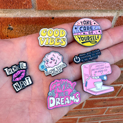Quotes & Sayings - Enamel Metal Sticker Pin Charms