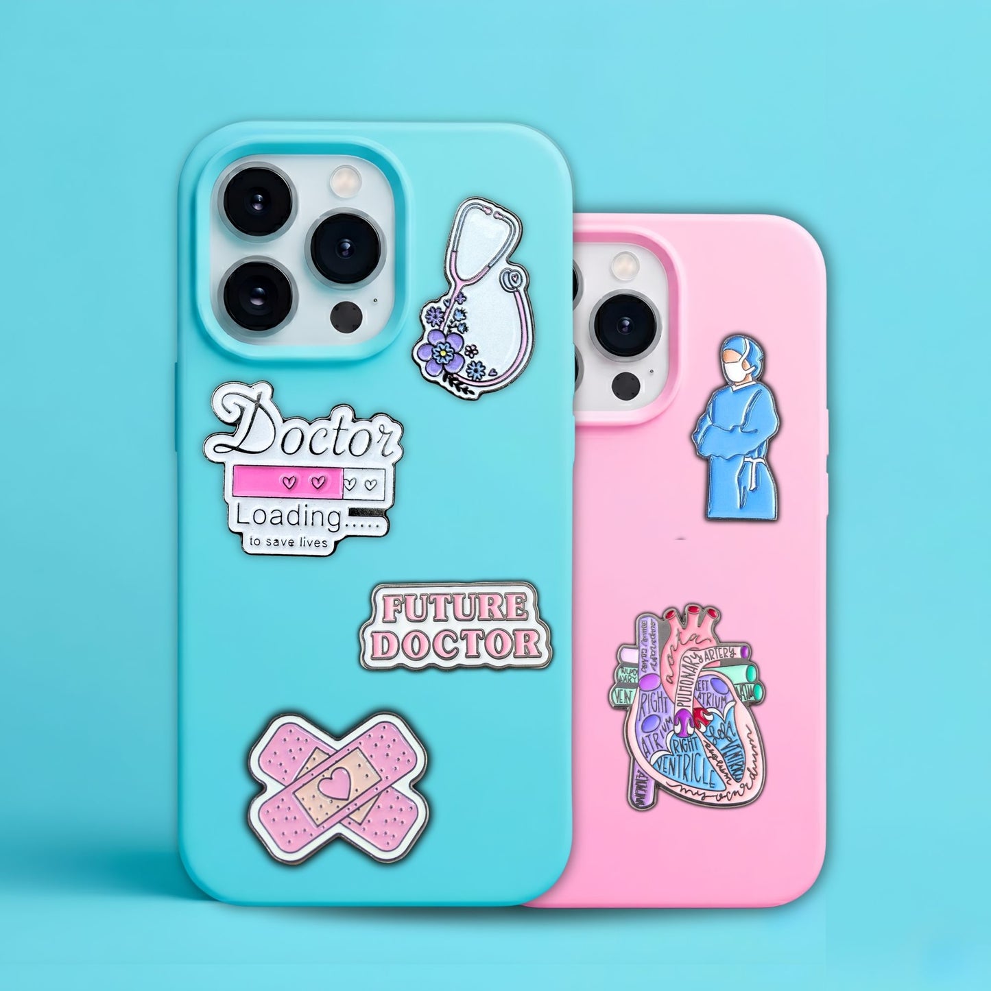 Medical - Enamel Metal Sticker Pin Charms