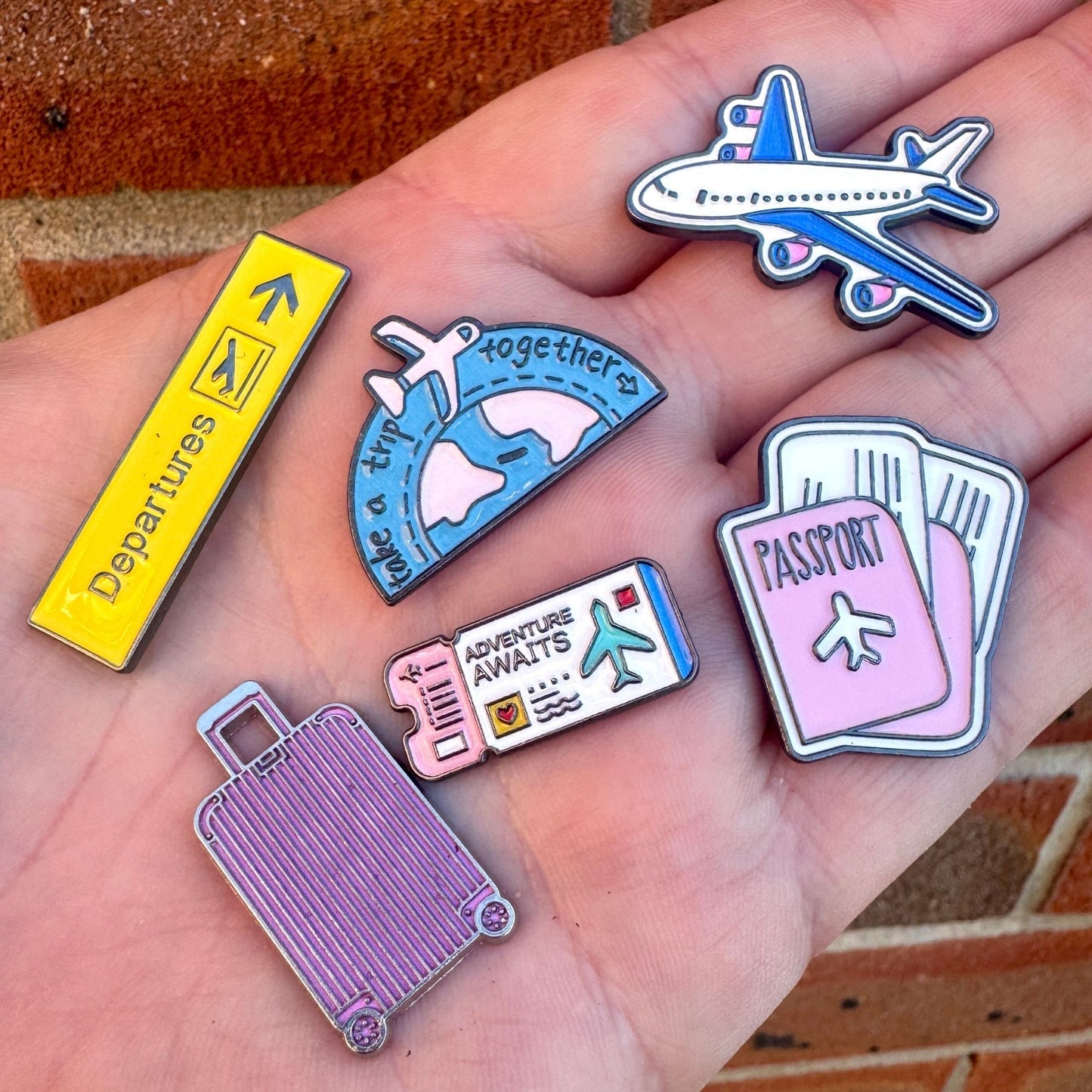 Travel - Enamel Metal Sticker Pin Charms