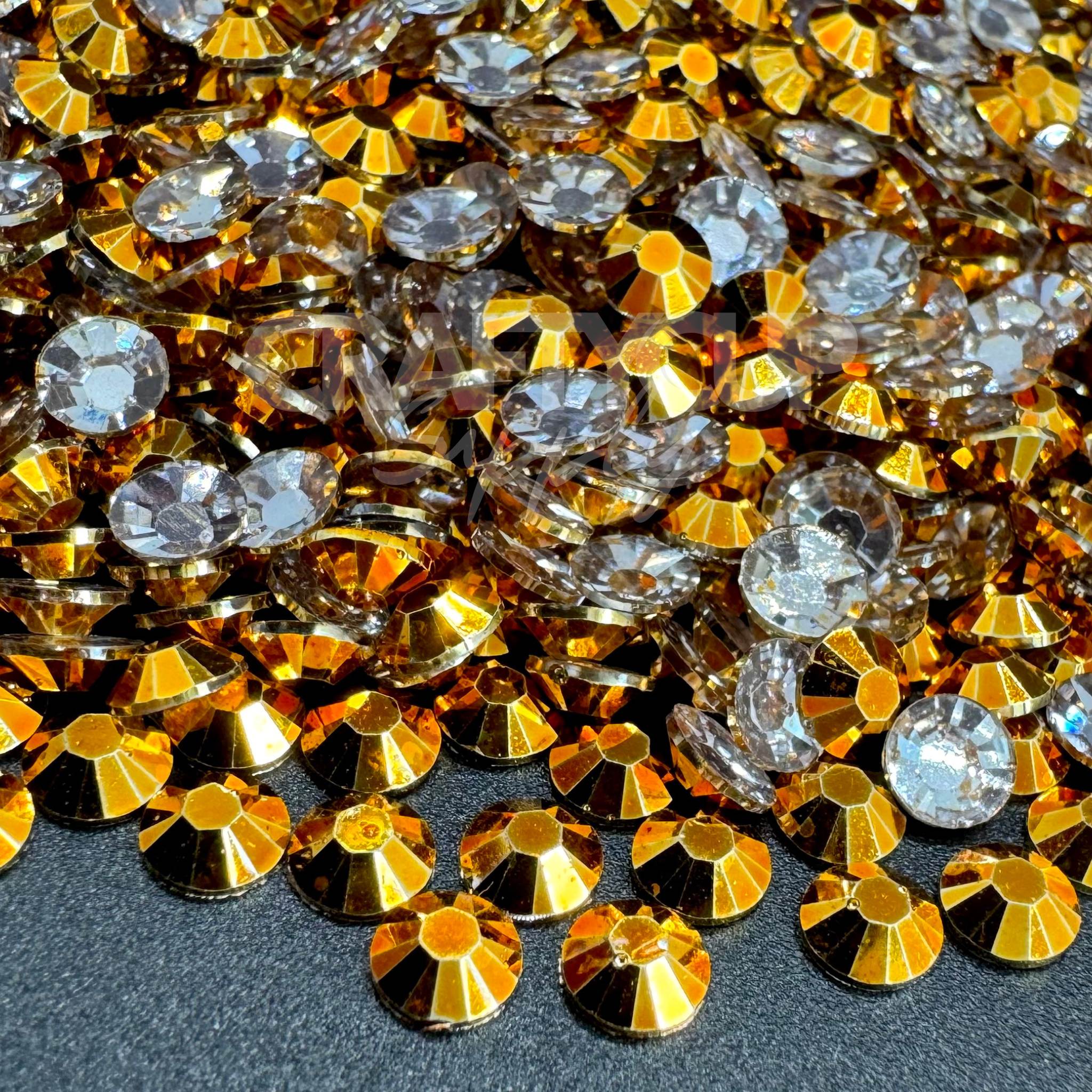 Metallic Colour Flatback Rhinestones | Gold | Sparkle | UK ...