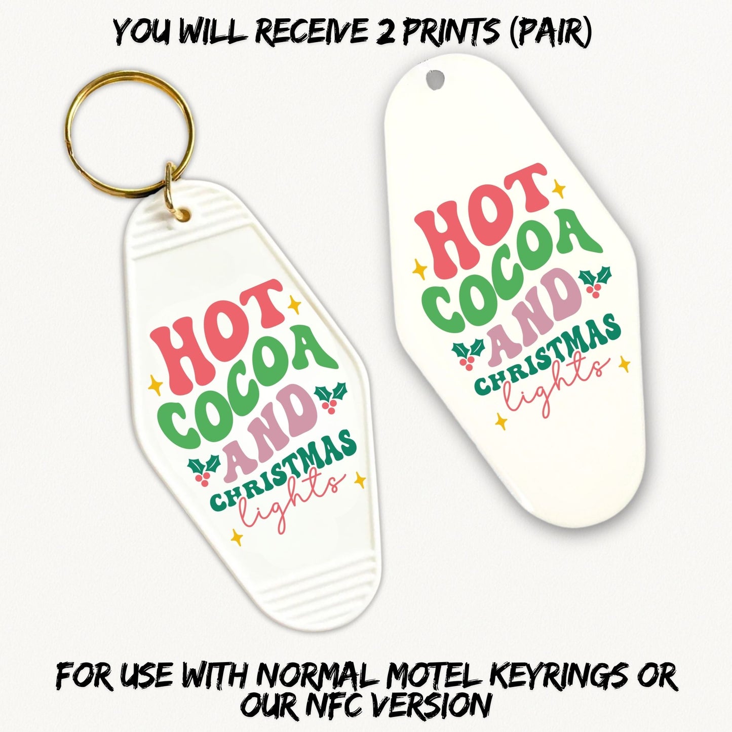 Hot Cocoa & Christmas Lights | 2x Motel UVDTF