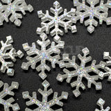 Silver Glitter Snowflakes Cabochons (Pack of 10)