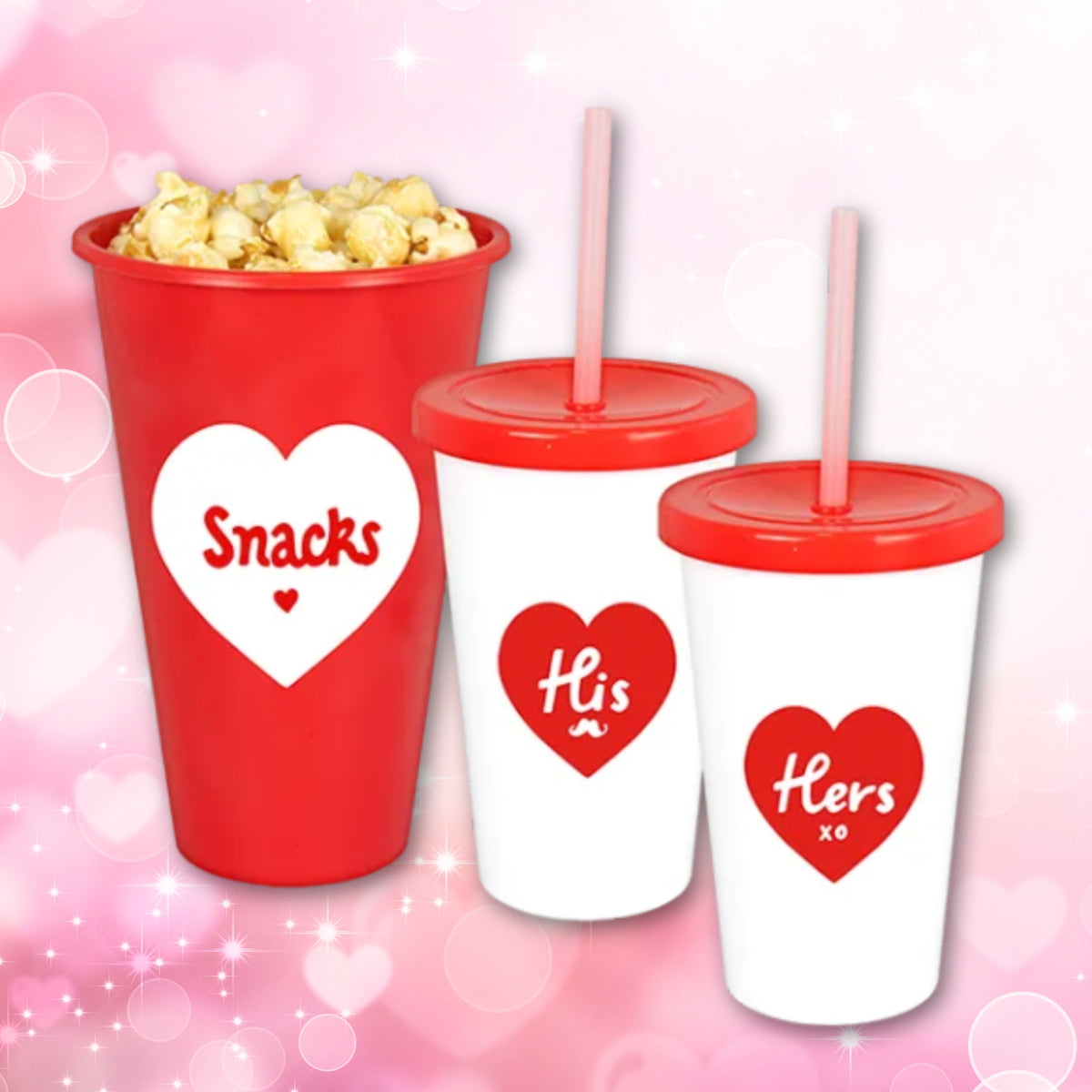 valentines movie night popcorn set