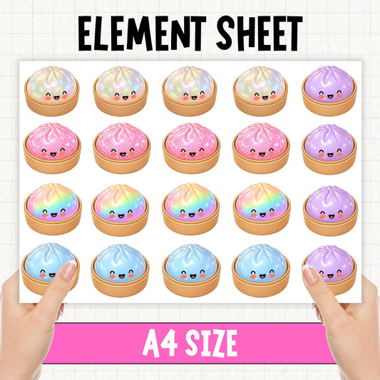 Dumplings A4 Sheet | UV DTF Element Sheet