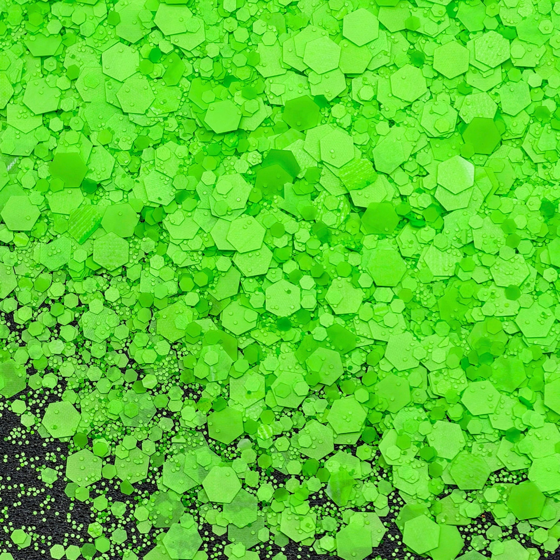 neon Green glitter with a black background
