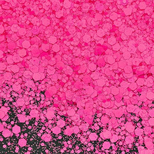neon bright pink polyester crafting glitter