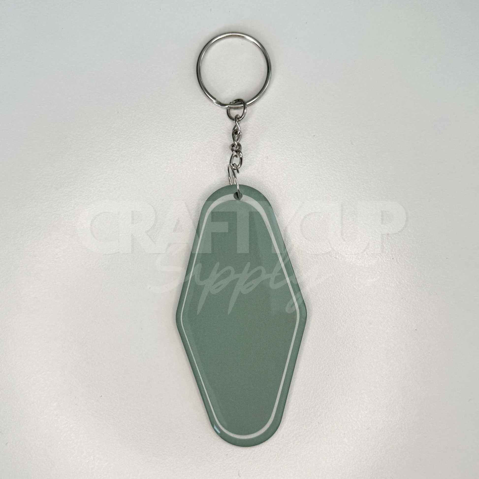 Blank NFC motel shaped tag keyring designed for contactless digital business cards and payment links
