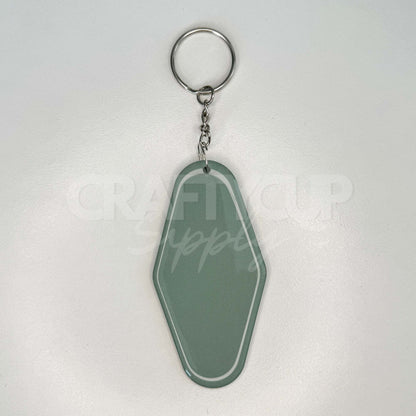 Blank NFC motel shaped tag keyring designed for contactless digital business cards and payment links