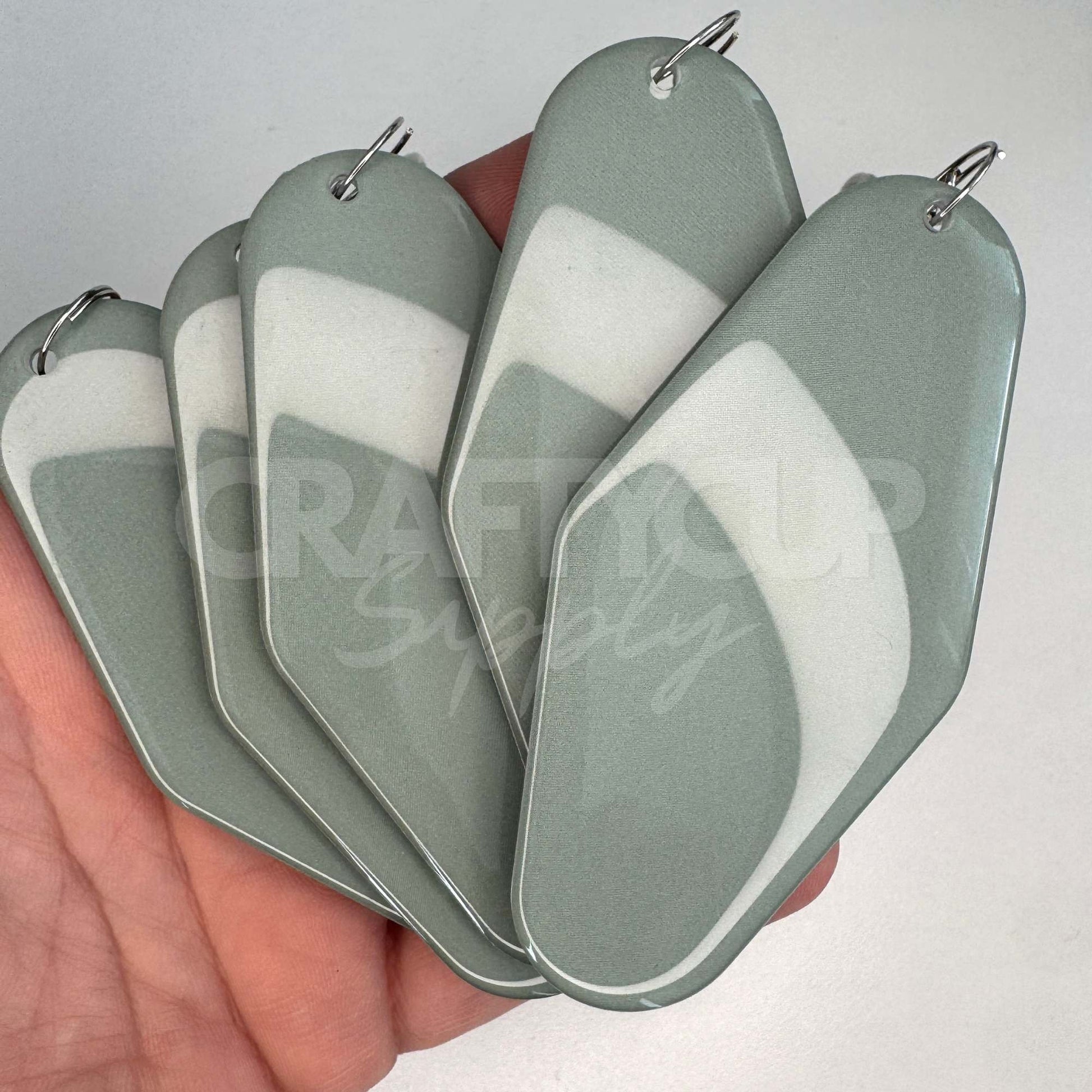 Blank NFC motel shaped tag keyring designed for contactless digital business cards and payment links