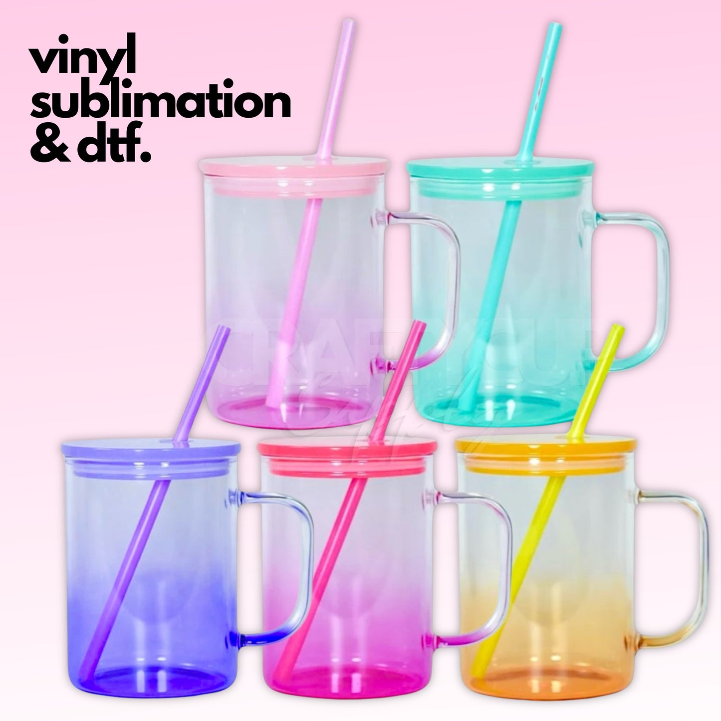 17oz 15oz glass mugs colour ombre blanks crafting wholesaler in the uk for libbey glasses