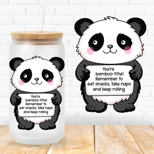 emotional support uvdtf transfer sticker positive vibes quotes for mental health supporters panda